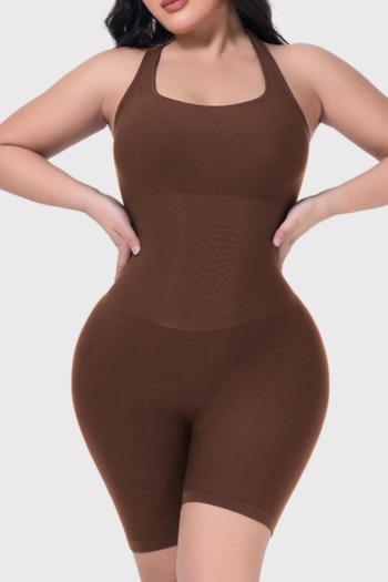 sexy plus size high stretch tight tummy control butt lift body shaping playsuit