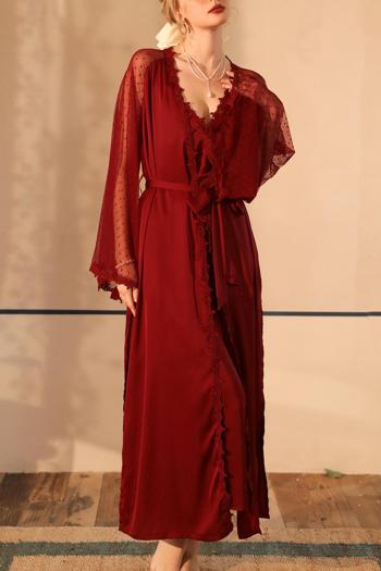 sexy non-stretch satin stitching mesh sleepwear(only nightgown)