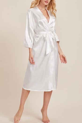 sexy non-stretch letter embroidery morning robe sleepwear(with belt)
