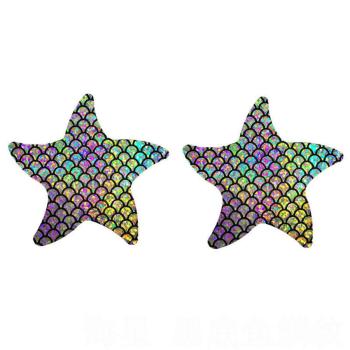 fifty pair starfish shape fish scale print nipple pad(length:7.5cm)
