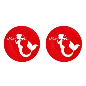 fifty pair round shape mermaid print nipple pad(length:6cm)