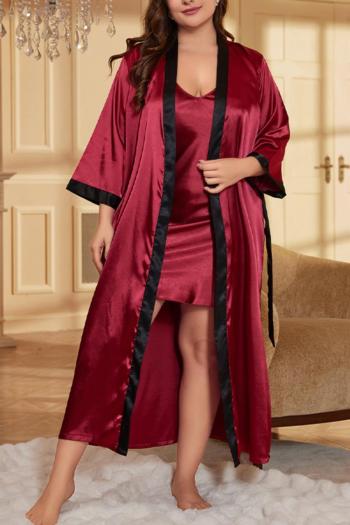 sexy non-stretch simulated silk two piece set sleepwear