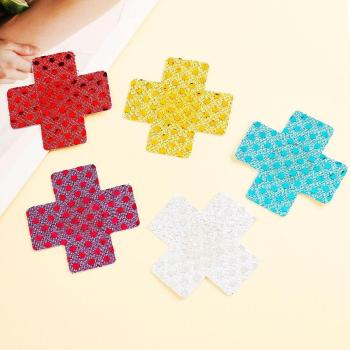 fifty pair simple cross shape disposable nipple pad(length:6.3cm)