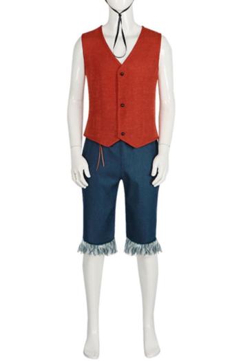 non-stretch plus size shorts sets pirates luffy costumes(with straw hat)