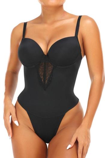 sexy plus-size high stretch lace spliced padded underwire sling body shaper