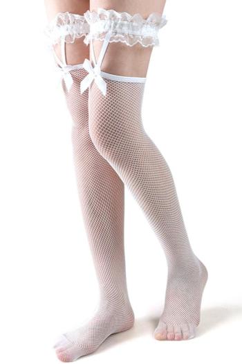 sexy high stretch 3 colors bow lace trim stockings