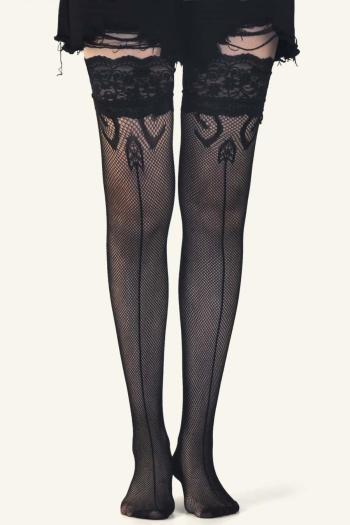 sexy high stretch lace trim embroidery decor stockings