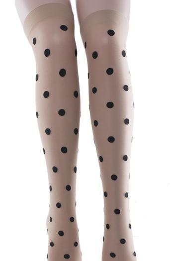 sexy high stretch dot batch printing see-through mesh stockings
