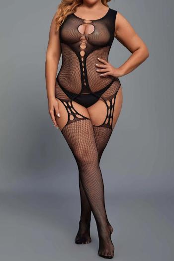 sexy plus size high stretch hollow fishnet teddy collections(suitable for 198lb)