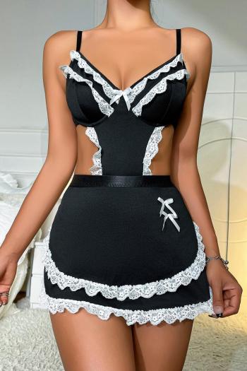 sexy slight stretch lace cosplay maid costume