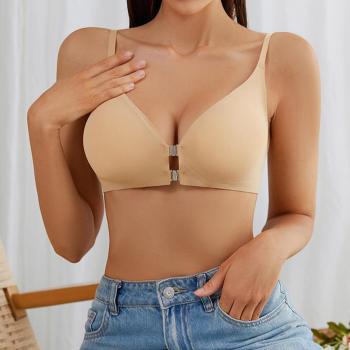 sexy high stretch solid color traceless gather removable padding bra