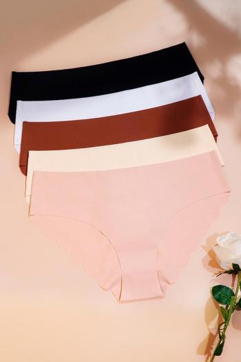 sexy slight stretch 5 colors solid color traceless quick drying panty