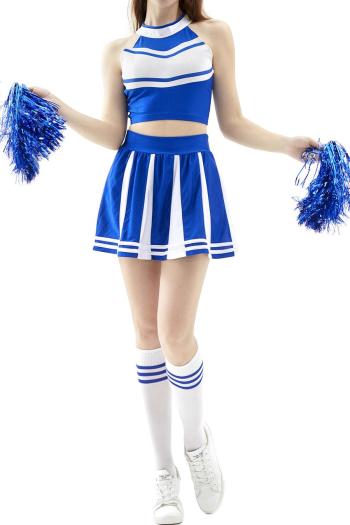 sexy stretch contrast color cheerleading costumes(with socks&cheer ball flowers)