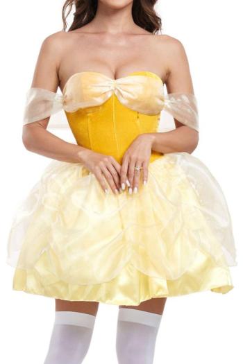 sexy non-stretch beauty and the beast princess belle costumes(with crown)