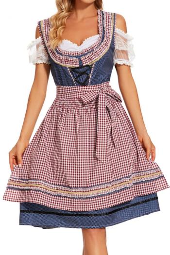 non-stretch midi dress oktoberfest costumes(with apron)