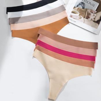 slight stretch 10 colors solid color traceless breathable thong