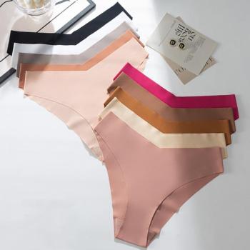 slight stretch 6 colors solid color low-waist seamless panty