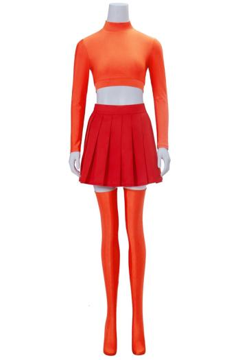 sexy plus size slight stretch crew neck cosplay costume(with stockings)