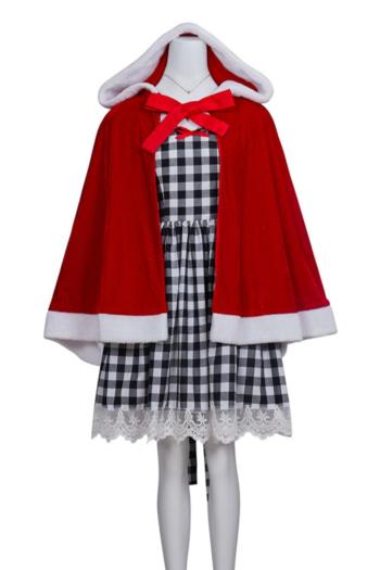 plus size non-stretch christmas costumes(with cloak& gloves)