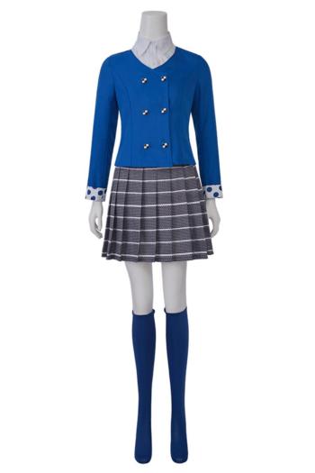 plus size slight stretch skirt sets student costumes#2(with stockings)