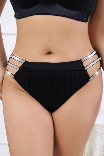 sexy plus size slight stretch silver ribbon mid waist briefs