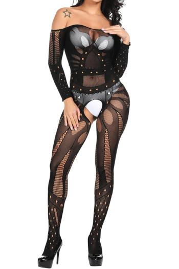sexy high stretch 7 colors solid color hollow fishnet teddy collections