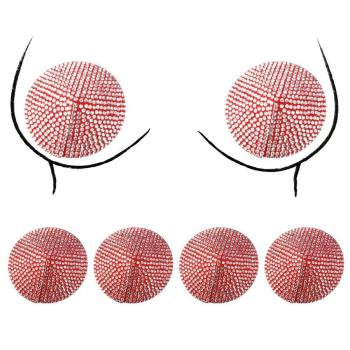 ten pair round shape rhinestones can be used repeatedly nipple pad(length:5.7cm)