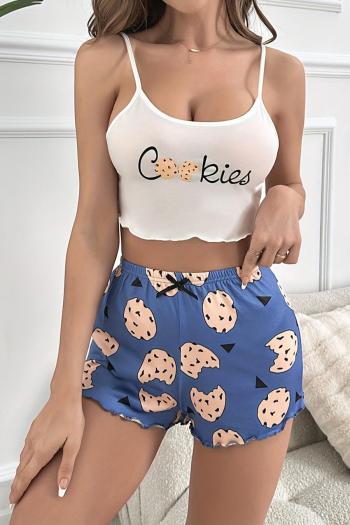 sexy slight stretch cartoon letter printing shorts sets sleepwear