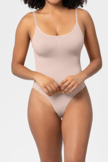 high stretch solid color seamless body shaping sling shapewear