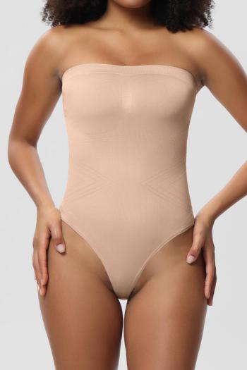 high stretch 3 colors solid color detachable shoulder strap bodysuit shapewear