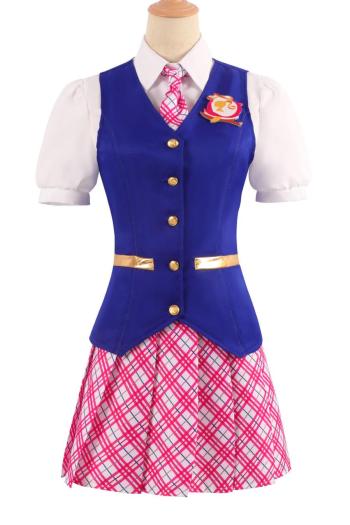plus size non-stretch skirt sets student costumes size run small(with tie&badge)