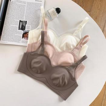 sexy plus size slight stretch simple solid color traceless lift thin bra size run small