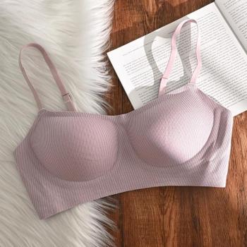 sexy slight stretch simple solid color traceless gather thin comfort bra size run small