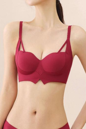 slight stretch 5 colors solid color traceless hollow padded bras