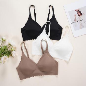 sexy slight stretch 3 colors padded lift traceless breathable bra