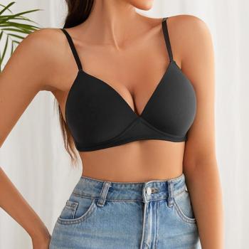 sexy plus size slight stretch traceless gather thin breathable bra