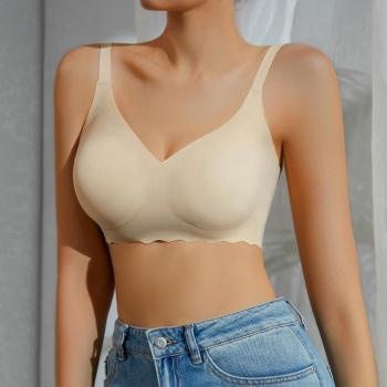 sexy high stretch solid color traceless breathable comfort lift  thin bra