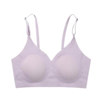 sexy slight stretch simple solid traceless breathable gather comfort thin bra