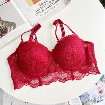 sexy plus size slight stretch lace padded underwire 1/2 cup bra size run small