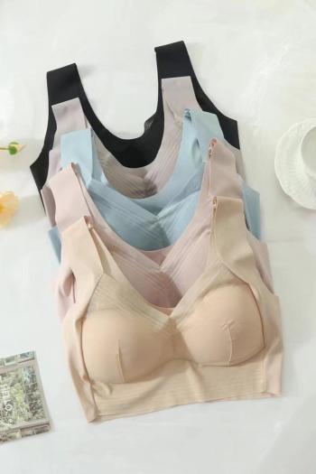 plus size stretch 5 colors solid color traceless padded bras