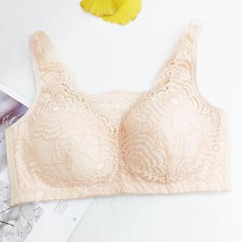 plus size slight stretch solid color gather padded bras