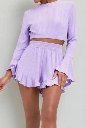 casual plus size slight stretch solid color shorts set loungewear