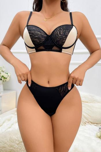 sexy slight stretch 3 colors mesh padded underwire push up bra & panty set