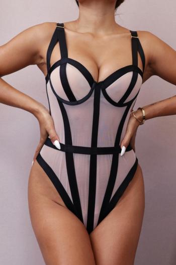 sexy slight stretch mesh see-through tight sling underwire teddy collections