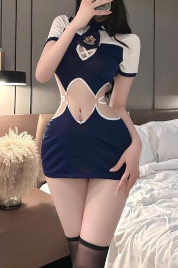 sexy slight stretch female navy cosplay costume (with thong & stockings)