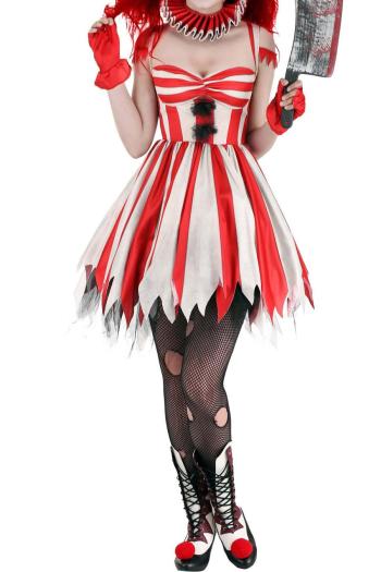 non-stretch halloween clown costumes(with hat&neck ring&gloves,no stockings)