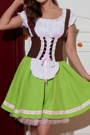 plus size non-stretch lace-up oktoberfest maid costumes