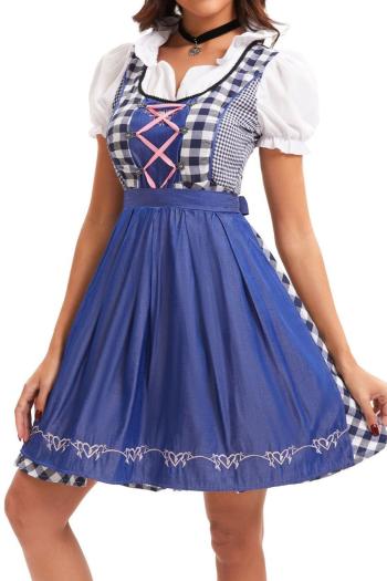 plus size non-stretch lattice oktoberfest maid costumes