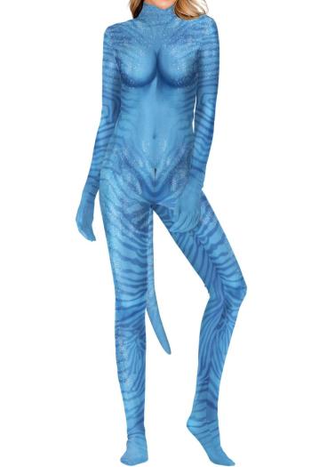 stylish plus-size halloween slight stretch cosplay patchwork costumes #a#
