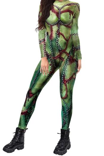 new halloween slight stretch patchwork cosplay terror contrast color costumes
